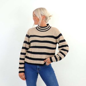 JUSTY EVA L/S STRIPE PULLOVER KNIT
