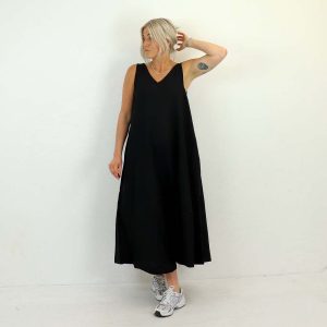 PRISILLA V-NECK S/L MIDI DRESS